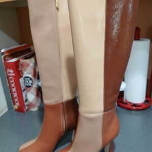 CIRCUS NY BY SAM EDELMAN MULTI-TONE BEIGE TALL BOOTS, NWOB, 6M